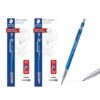 STAEDTLER 2mm Mechanical Drawing Pencil, Sketching Pencil with Metal Clip & Push-Button Lead Advance (2 pack)