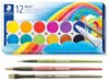 STAEDTLER Noris Set of 12 Watercolour Paints, Opaque White and 4 Brushes
