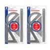 STAEDTLER Stainless Steel Math Set - with 12in Ruler, 2 Triangle Set Squares 6in Protractor (2 Sets)