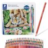 STAEDTLER Triangular Colored Pencils Set, 72 Pack: Ergonomic Colored Pencils in Tin for Drawing, Coloring, Shading & School Projects – Soft Blendable Core Art Pencils for Students, Adults & Artists