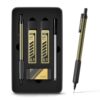 STAGEEK 0.7mm Mechanical Pencil with Metal Gift Case, 1PCS Metal Mechanical Pencil with 120Pcs HB Lead Refills,4B Erasers and 9PCS Eraser Refills, for Writing Drafting Drawing and Sketching(Gold)