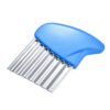 Stainless Steel French Fries Cutter - Potato Slicer and Vegetable Peeler Tool for Kitchen Use(Blue)