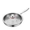 Stainless Steel Frying Pan with Lid, Hammered Finish Skillet
