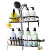 Stainless Steel Hanging Shower Caddy for Handheld,Rustproof,Large,Black