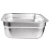 Stainless Steel Square Colander, Kitchen Basket with Uniform Drainage Holes for Efficient Rinsing, Large Square Container for Kitchen Use, Vegetable Washing Basin, Ideal for Food Prep and Storage