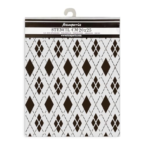 Stamperia - Thick Stencils for Scrapbooks, Albums, Cards, Bullet Journalling, and More, Flexible Material, Easy to Clean, Perfect for Hobbies, Crafts and Gifting (Master of Magic, Rhombus Pattern)