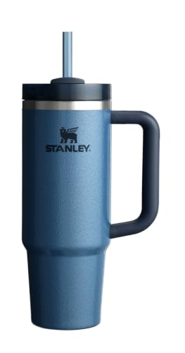 STANLEY 30 oz. | Quencher H2.0 Tumbler with Handle and Straw | Flowstate 3-Position Lid | Cup Holder Compatible for Travel | Insulated Stainless Steel Cup | BPA-Free | Hammertone Lake Blue