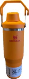 Stanley IceFlow 2.0 Fast Flow Tumbler (chug cap) with Handle 30 oz | Twist On Angled Spout Lid | Leakproof Water Bottle | Insulated Stainless Steel | BPA-Free | Goldenrod Coral