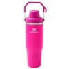 Stanley IceFlow Fast Flow Tumbler with Handle 30 oz | Twist On Angled Spout Lid | Leakproof Water Bottle | Insulated Stainless Steel | BPA-Free | Violet Blossom Pink