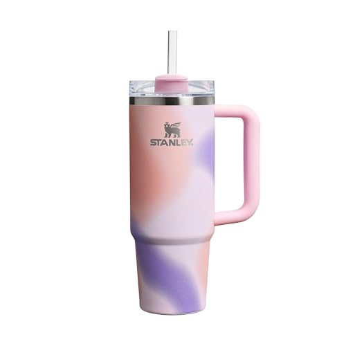 Stanley Quencher H2.0 Flowstate Tumbler 30oz - Cold for 11 Hours - Iced for 48 Hours - Metal Water Bottle with Straw, Handle and Lid - Dishwasher Safe - Travel Mug for Cold Drinks - Rose Petal