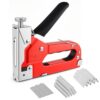 Staple Gun 3 in 1 Heavy Duty Manual Brad Nailer Power with 1200 Staples Adjustable Upholstery Stapler Gun for Wood, Crafts, Carpentry, Decoration DIY