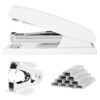 Stapler 25 Sheet Capacity with 1000 Staples and Staple Remover - Staplers for Desk, Non-Slip Office Stapler with Staples, White