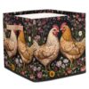 Starblythe Boho Floral Chicken Fabric Storage Cube Bin 13 Inch