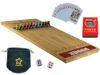 STARPPLE Metal Horse Race Board Game Set with Horse Racing Thick & Solid Wood Game Board(22”/Natrual),11 Luxurious with 4Antique(Gold,Silver,Red Cooper&Bronze) Metal Craft Horses, Dice&Cards (HR-F554)