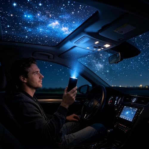 Starry Sky Night Light Projector, Planetarium Projector 360° Rotating Design with 10 Replaceable Film Discs. USB Power for car and Bedroom, Decoration for Gifts and Kids. (Black)