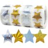 Star Stickers for Kids Reward 8 Rolls Holographic Shiny Star Stickers Self-Adhesive Kids Reward for Classroom Teacher Supplies Kindergarten