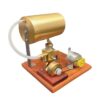 Steam Engine Model Kit, Mini Oscillating Steam-Powered Engine & Generator Model with LED Bulb for STEM Learning & Physical Experiment Demonstration