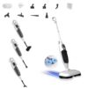 Steam Mop Cleaner with Multi-Surface Use, Extra Long Power Cord, Long Lasting & Quick Drying, Multi-Purpose Steamer for Hardwood Floors, Tiles, Carpet, Windows & Clothes,White