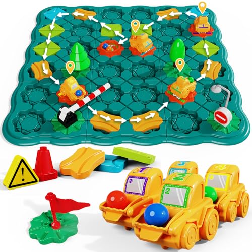 STEM Board Games Kids Toys, Maze Brain Teaser Puzzles Learning Games, Logic Road Track Building Blocks Educational Montessori Preschool Birthday Boys Girls Gifts for Kids Ages 3 4 5 6 7 8 Year Old