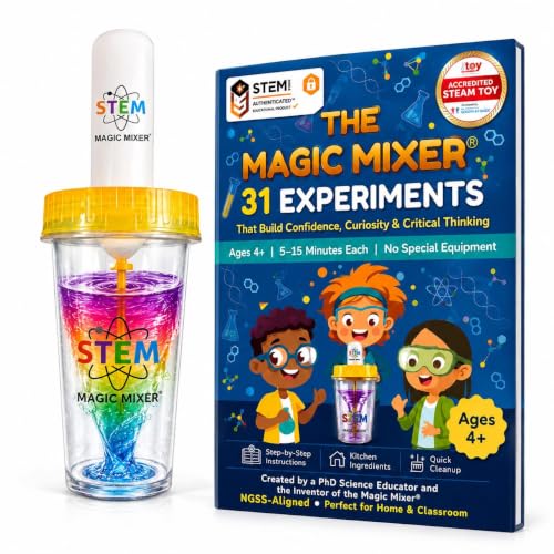 STEM Magic Mixer® Science Kit for Kids Ages 4–7 – 31 Hands-On STEM Experiments | Slime, Oobleck & Color-Changing Reactions | 136-Page PhD-Designed Program | STEM.org Certified