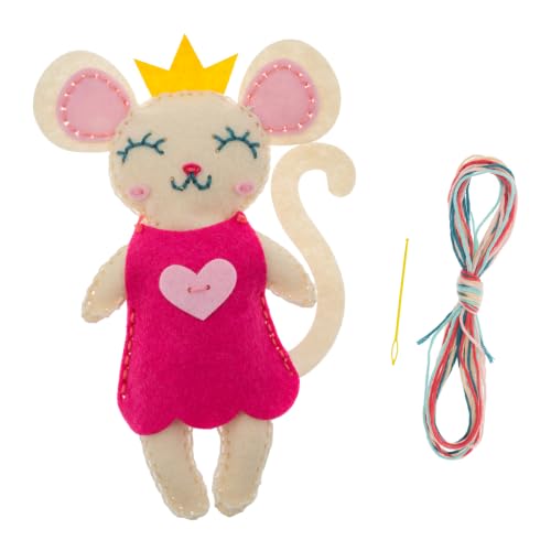 Stephen Joseph Pocket Pals Sewing Kit for Kids, DIY Felt Plush Craft Kit, Beginner Hand Sewing Activity with Needle, Thread & Stuffing, Creative Gift for Boys & Girls Ages 6+, Mouse