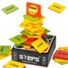 STEPS Wooden Board Games for Adults & Family - Color Stack Game for Game Night, Party & Travel Games, Unique Gift, Starter Pack