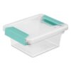 Sterilite 6-Pack Clip Box, Stackable Clear Plastic Bins with Latching Lids, Mini - Writing, Arts or Crafts Supplies Storage Containers for Home, Office, Classroom and Workshop Organization