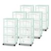Sterilite 6 Pack 3 Drawer Storage Cart, Plastic Rolling Organization, Mint