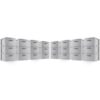 Sterilite 8 Pack 3 Drawer Storage Tower, Plastic Weave Medium Organizer, Cement - Lightweight Opaque Container for Bedrooms, Closets, or Bathrooms