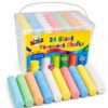 STERLING PRODUCTS 24 Giant Pavement Chalks – Non-Toxic Washable Sidewalk Chalk for Kids, Vibrant Assorted Colours, Creative Outdoor Art Play for Driveways, Playgrounds, and Pavements (10cm Length)