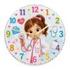 Stethoscope Wall Clock, Playful Colorful Heart Clipboard Peach Silent Wall Clock for Kitchen Dining Room Apartment Dorm Room Decor 11.6x11.6 Inches