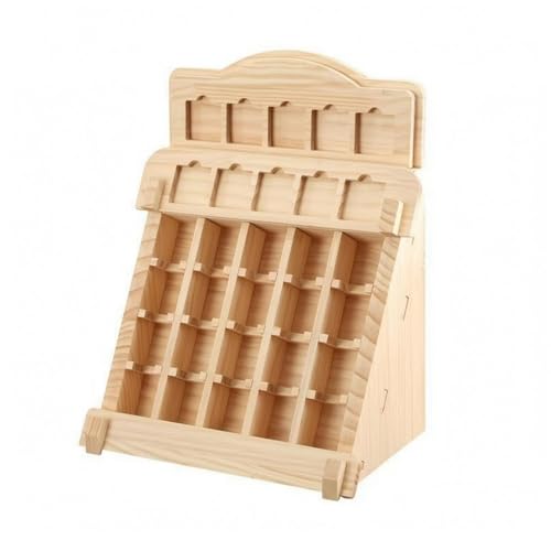 Stgfyxgs Children Card Organizer Wooden Display Rack Slanted Storage Rack File Menu Paper Organizer Solid Wood with Tilted Front and Clean Look Suitable for counters desks Shelves Reception Areas