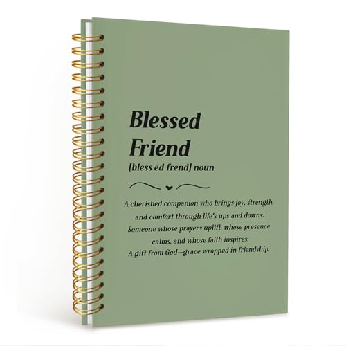 STHTTSW Green Christian Friends Notebook Journal, Christian Friendship Gifts Journal for Women, Religious Prayer Notebooks for Work School, Blessed Friend Hardcover Spiral Notebook, 5.5x8.3 Inch