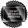 Stickers Hard Rock I Love My 1st Grade Sweeties for Classroom - Western Home Decor Easy Peel Removable(6X9CM)