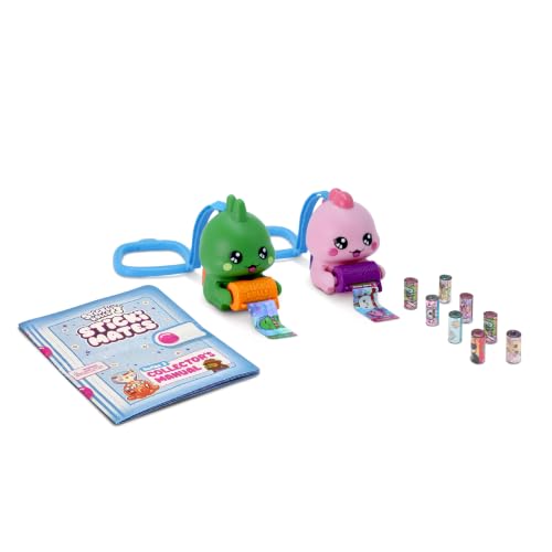 Sticki Rolls Sticki Mates - Collectible Mini Character Sticker Dispenser | Includes 50 Stickers & Backpack Clip | Mystery Character | Blind Bag Surprise – Ages 5+ (2-Pack, Rex & JoJo)