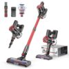 Stick Vacuum Cleaner Rechargeable Cordless，2600mAh Vacuum Cleaners, Red