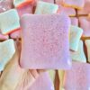 Sticky Bread Butter Squishy, Super Soft Bread Shaped Slow Rising Squishy Toy, Pink Toast Shaped Squishies for Stress Relief & Sensory Fidget Play (Pink)