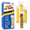 Sticky Fly Traps Indoors & Outdoor 4pk, Fly Stick Catcher Strips for Gnats, House Flying Insect, Super Sticky Hanging Fly Trap Paper Tape Indoor Outdoor