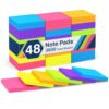 Sticky Notes 3x3 Inch, 48 Pads, Bright Colors Self-Stick Memo Pads, 75 Sheets/Pad for Office, School & Home