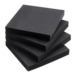 Sticky Notes 3x3 inch, Self-Adhesive, 4 Pads, 90 Sheets/Pad (Black)