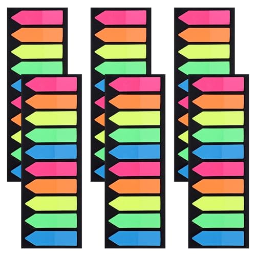 Sticky Tabs, 1200 Pcs Arrow Sticky Notes Translucent Stickys-Index-Tabs 10 Primary Color Stickys Tabs for Books Page Markers Stickys Tab Book Annotation for Books Page Bookmarks