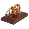 Stirling Engine Motor Adjustable Speed Hot Air Stirling Engine with Alcohol Burner Stainless Steel and Wood Base for Education and Science Projects