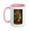 St. Joseph, Pray for us - Catholic Saint Joseph Icon Ceramic Mug, Pink/White, 15oz