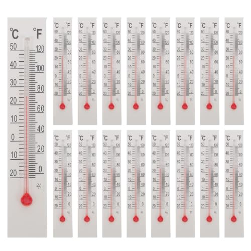 STOBAZA 30pcs Cardboard Thermometer Strips for Crafts - Dual Scale (°c/°f) with Red Liquid Filled Glass Tube - Mini Paper Thermometer Strip for Classroom Crafts Student DIY School Supplies