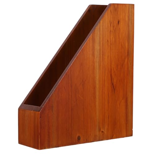 STOBAZA Rustic Wooden Desktop Bookshelf with Sturdy Construction and Compact Design, Space-Saving Tabletop Book Storage Rack for Counters and Study, Vintage Brown Desk Organizer Shelf