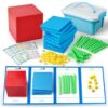 stochastic box Base Ten Blocks Plastic 143 pcs Math Manipulatives Kindergarten Counting Cubes for Kids Math,Place Value Blocks for Early Counting Math Toy for 1st Grade