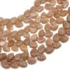 Stone2wear Natural Peach Moonstone Smooth Carved Leaf Beads Pear Shape 11x8-9x7mm 7.5 Inch Strand 40 Pieces Gemstone Jewelry Making Supply