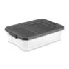 Storage Box 40 Qt, Clear Under-Bed Tote with Locking Lid for Home