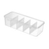Storage Box with Compartments, Clear PET Plastic Organizer for Small Parts and Craft Supplies, Stackable Bin 10.6 x 10.6 x 3.7 Inches (1 PC)