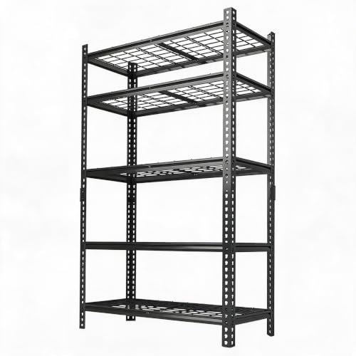 Storage Shelves,5-Tier Adjustable Heavy Duty Steel Wire Storage Shelving with 2000 Lbs Capacity,400 Lbs Capacity Per Shelf,Utility Shelving Unit for Garage, Basement, Warehouse, 36"x16"x72",Black